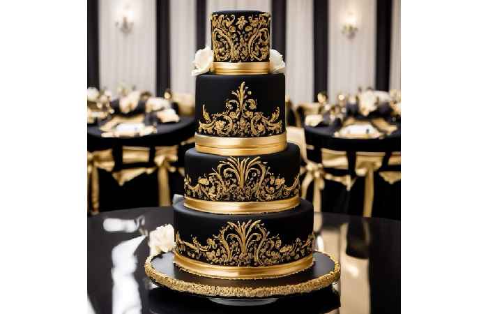 Elegant Black Wedding Cake (1)