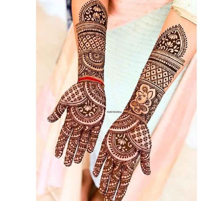 Elegant Front Full Hand Mehndi Design