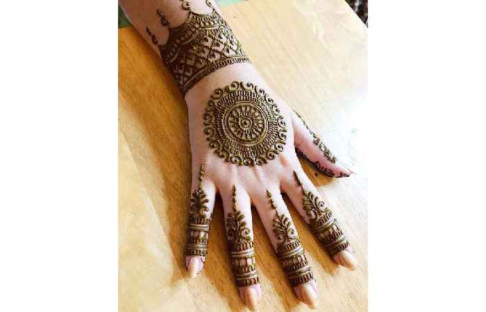 Gol Tikki Mehndi Design Back Hand (3)