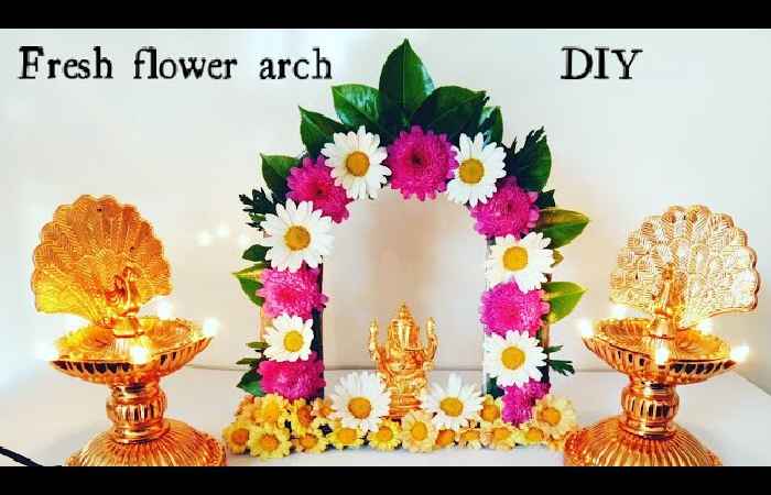 Low Budget Background Flower Decoration for Pooja At Home (8)