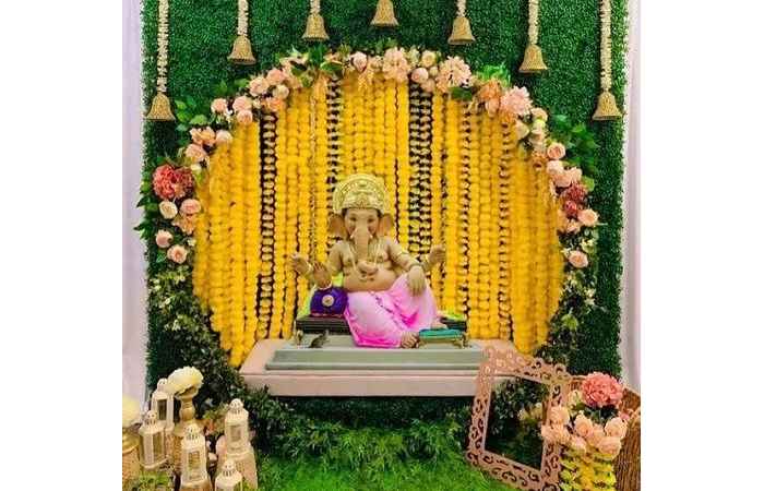 Low Budget Background Flower Decoration for Pooja At Home