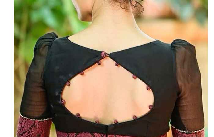 Trendy Back Boat Neck Blouse Designs (16)