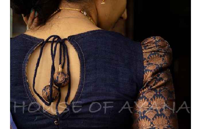 Trendy Back Boat Neck Blouse Designs (4)