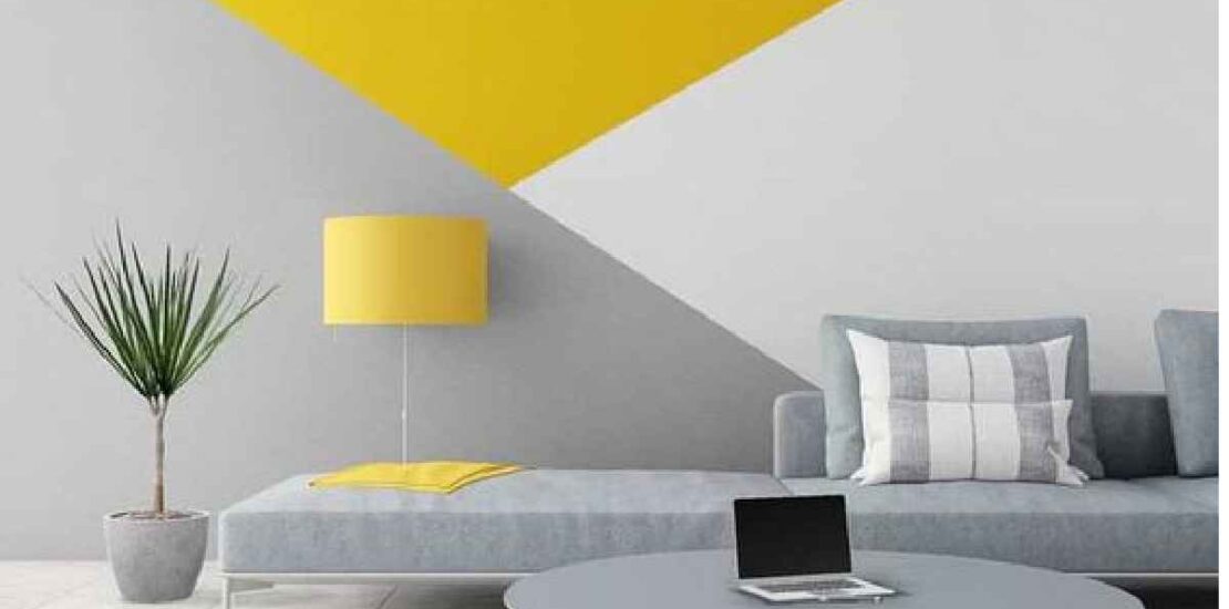 3 Colour Combination Trendy Geometric Wall Paint