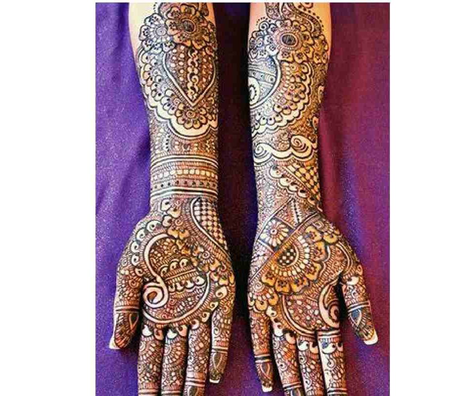 Punjabi Royal Front Hand Mehndi Design